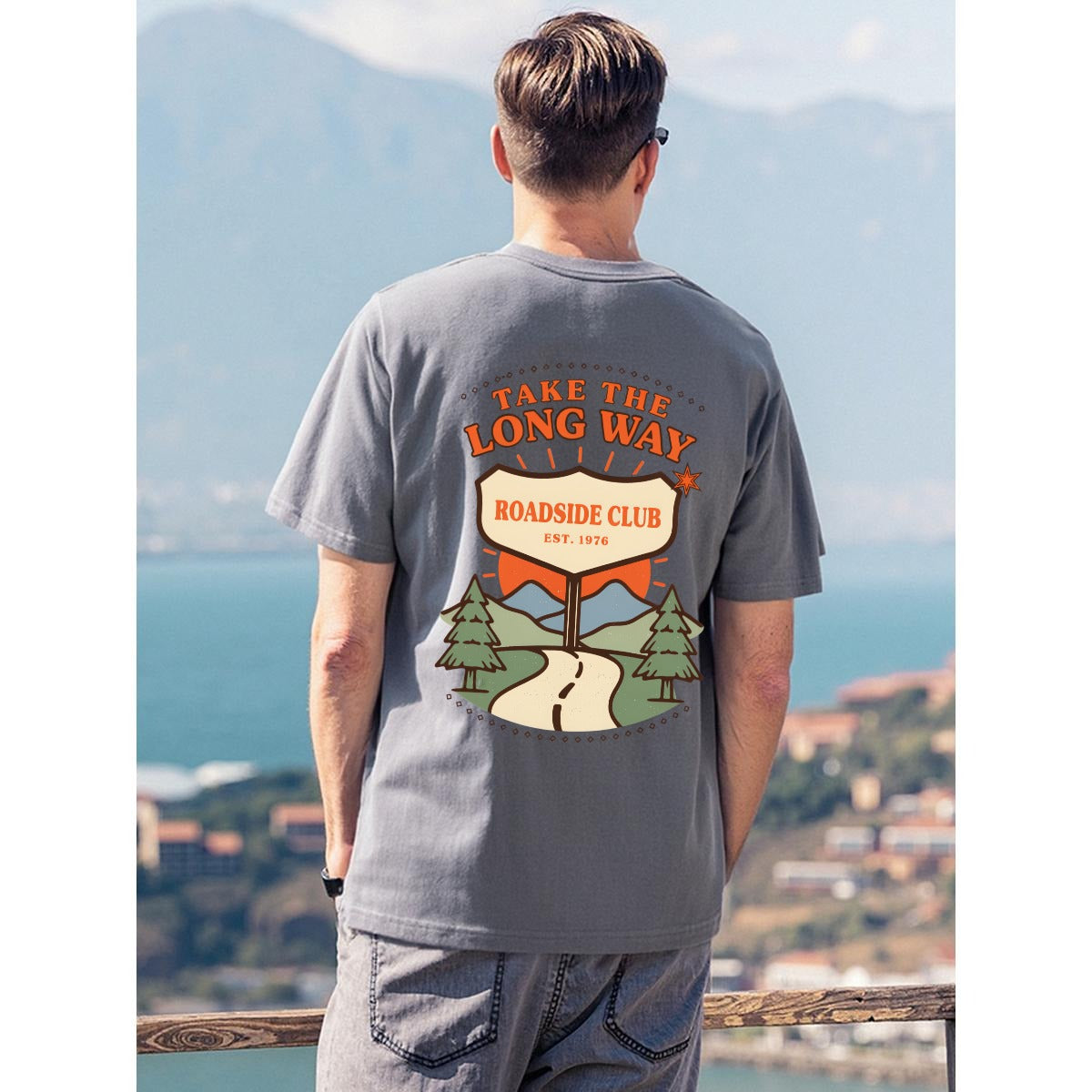 Take The Long Way Roadside Club Vintage Graphic T-Shirt