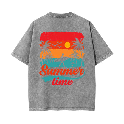 Unisex Heavyweight Washed T-shirt Printed in USA|250GSM Cotton DTG  Double-sided